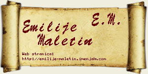Emilije Maletin vizit kartica